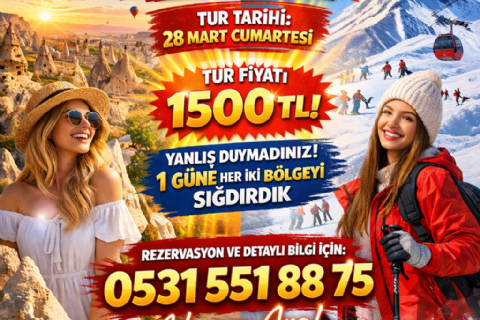 Hem Kapadokya Hem Erciyes- 2si1 Arada - Günübirlik. Mergez Macera Turizm