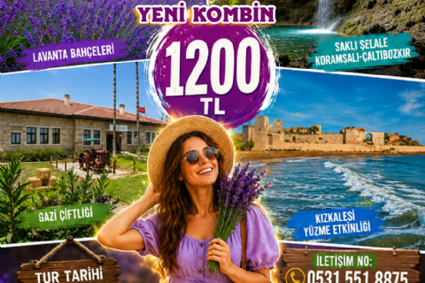 KORAMŞALI SAKLI ŞELALE-ÇALTIBOZKIR LAVANTA BAHÇELERİ-GAZİ ÇİFTLİĞİ-KIZKALESİ VE YÜZME