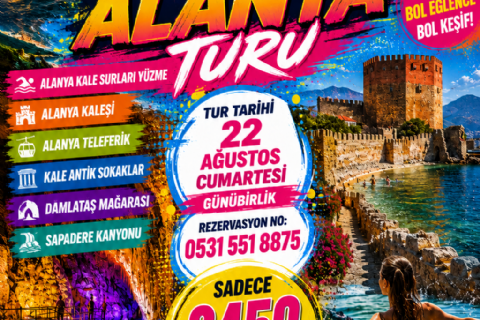 Mergez Macera Turizm İle Bol Yüzmeli Ve Gezmeli Alanya Turu- Alanya Kalesurları Yüzme-Damlataş Mağarası-Kale-Alanya Teleferik-Sapadere Kanyonu Ve Yüzme Turu