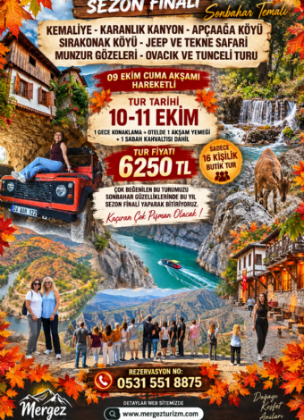 Kemaliye – Karanlık Kanyon – Apçağa Köyü – Eğin – Munzur Gözeleri – Ovacık – Tunceli Turu